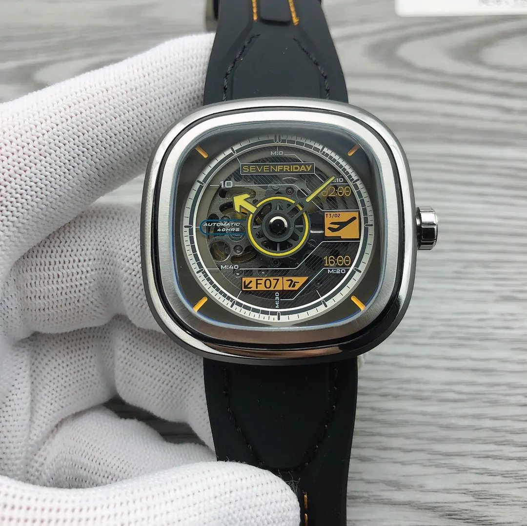 【Tmall Authentic Product】💰1760! Seven Friday's new T3/02 RUNWAY 07 is sold out and discontinued. Limited edition is available 🎮 Following the launch of S1/03 A.K.A «GATE 07», SEVENFRIDAY continues the travel theme and launches T3/02 A.K.A «RUNWAY 07»! • Taking the airport as the design concept, adding diverse and unique details to create a strong travel atmosphere. • «RUNWAY 07» is based on the T series watch, with airport logos and signage graphics added to the surface. «RUNWAY 07» is smaller, thinner and lighter than any other limited edition watch. • The face plate uses the same lenses as sunglasses, creating a transparent and gradient design language, combined with a hollow movement, bringing a new visual experience to the wearer. 🎮 The new T3/02 is equipped with Japanese NH70 movement, which guarantees the accuracy of travel time. Buy now and get an exclusive gift of T-series exclusive silicone strap or exclusive keychain. The quantity is extremely limited, while supplies last.